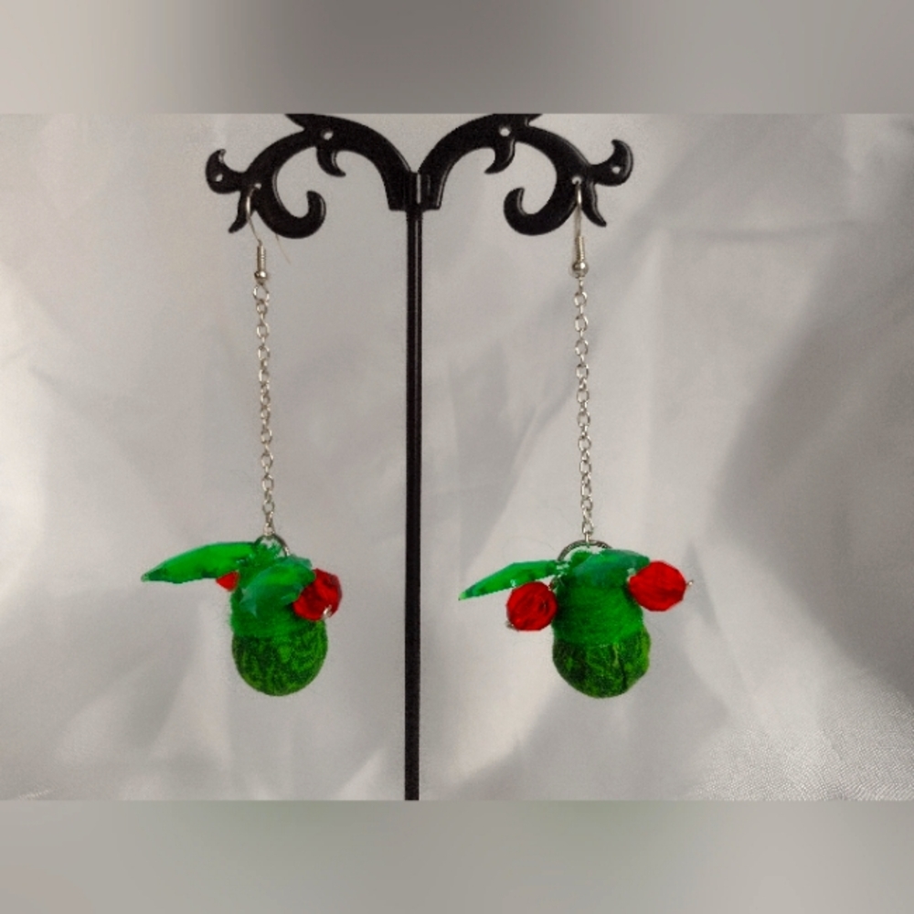 Green and Red Earrings